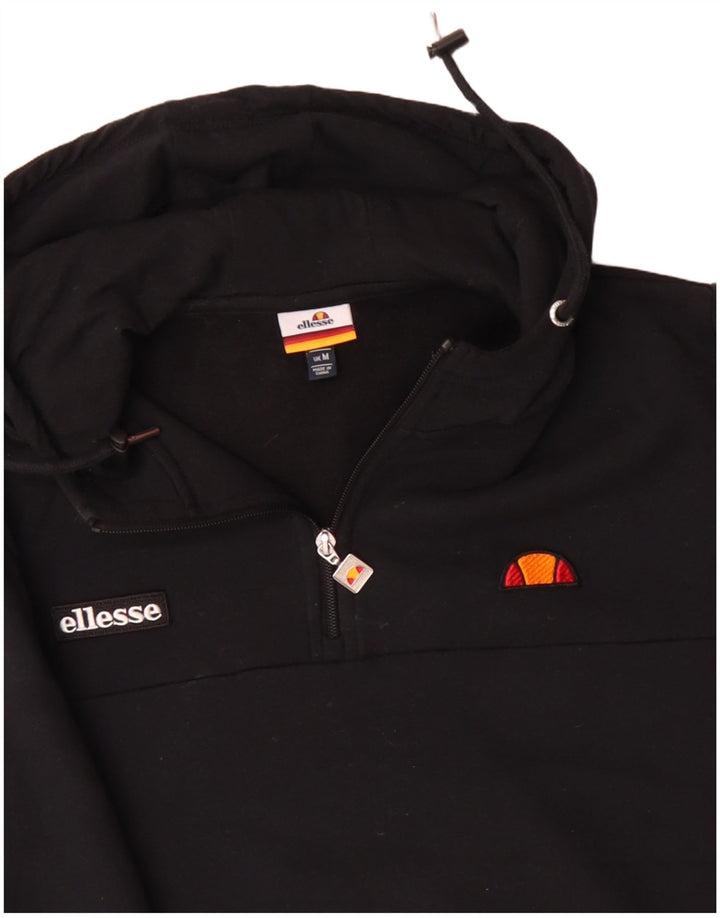 Suéter masculino ELLESSE com capuz e zíper, médio, preto, algodão