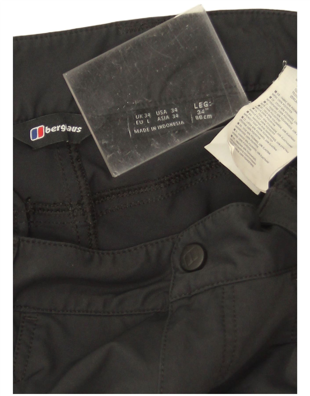 Calça masculina cargo impermeável Berghaus W34 L34 poliamida preta