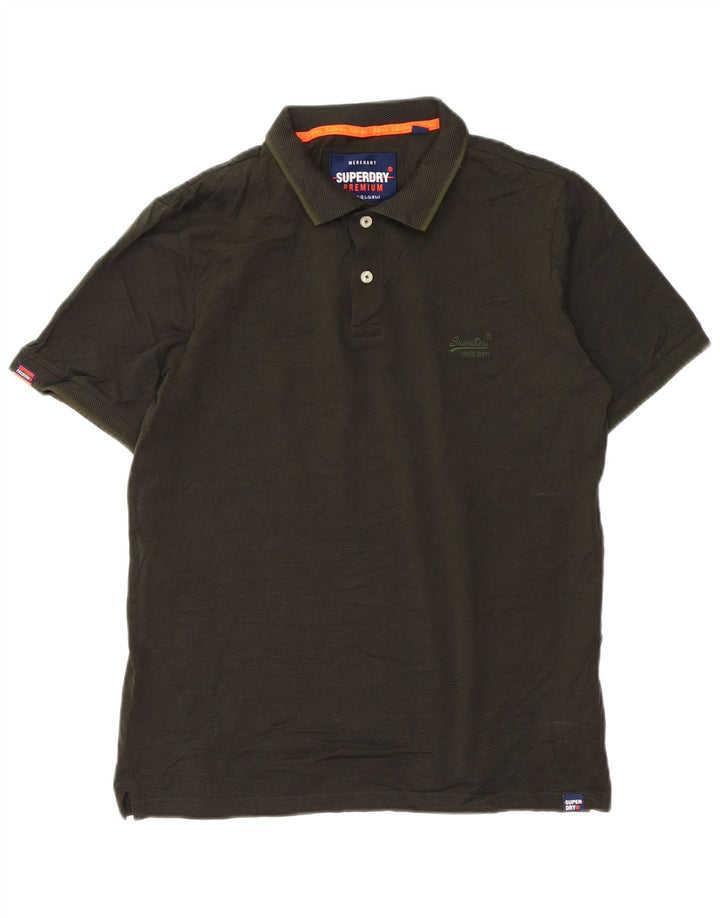 Camisa polo masculina SUPERDRY grande algodão verde
