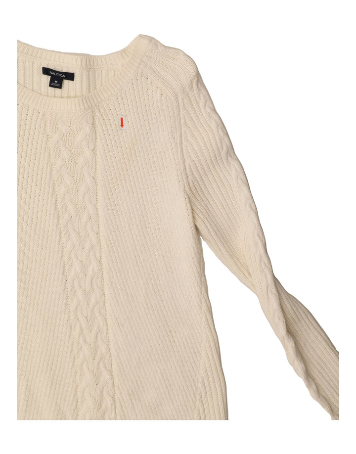 NAUTICA Womens Boat Neck Jumper Sweater UK 12 Medium Off White Cotton Vintage Nautica and Second-Hand Nautica from Messina Hembry 