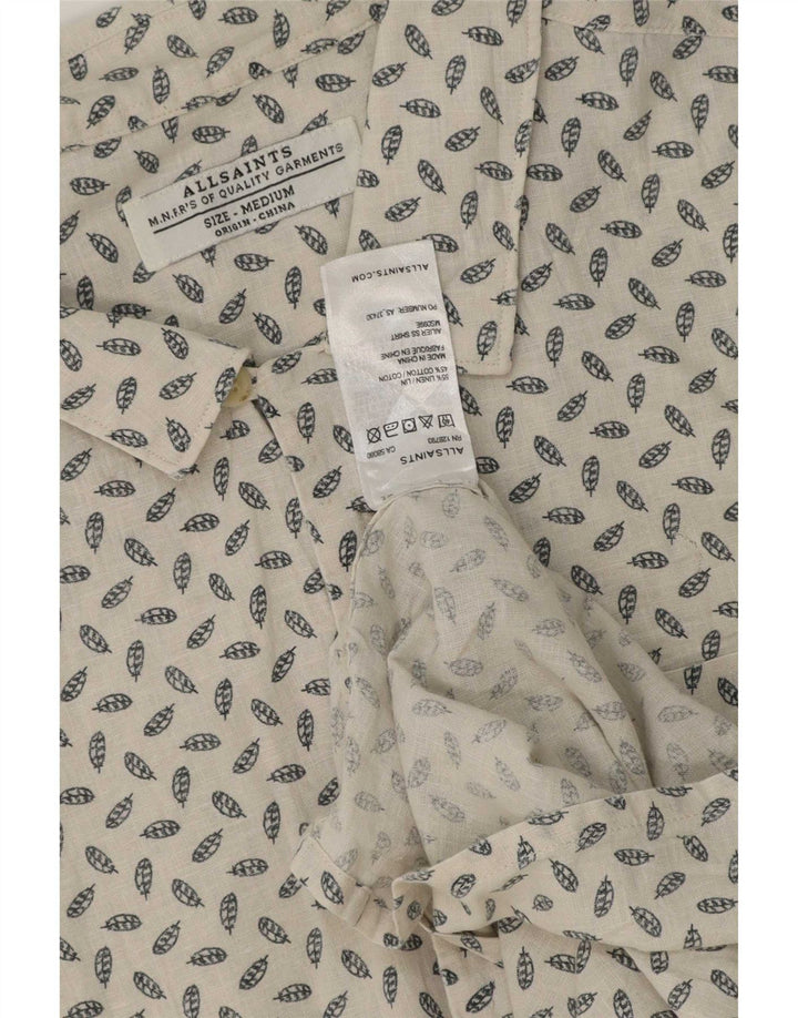 Camisa masculina de manga curta All Saints, médio off white manchado