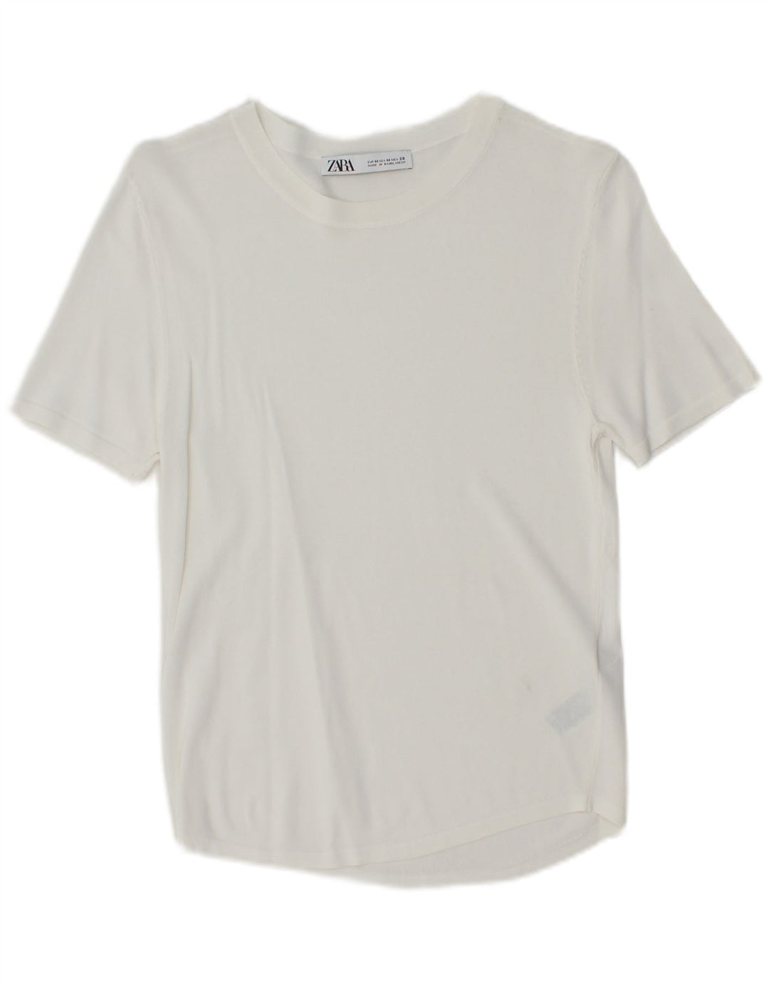 Camiseta feminina ZARA UK 12 viscose branca média