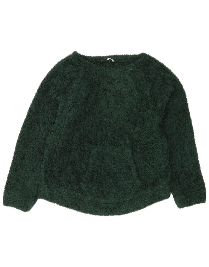 Camisola de lã de grandes dimensões para mulher Benetton UK 10 poliéster verde pequeno