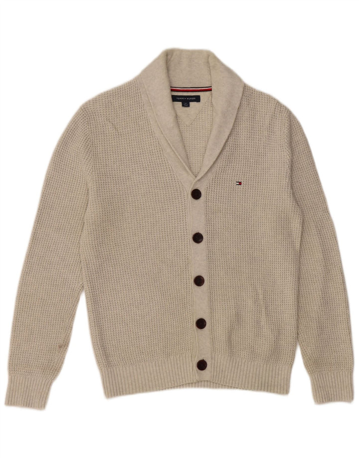 Suéter cardigã masculino TOMMY HILFIGER pequeno algodão cinza