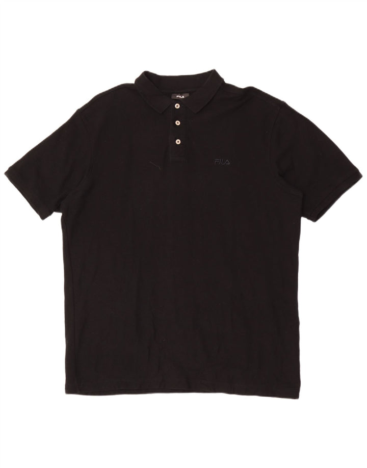 Camisa Polo Masculina Fila XL Algodão Preto