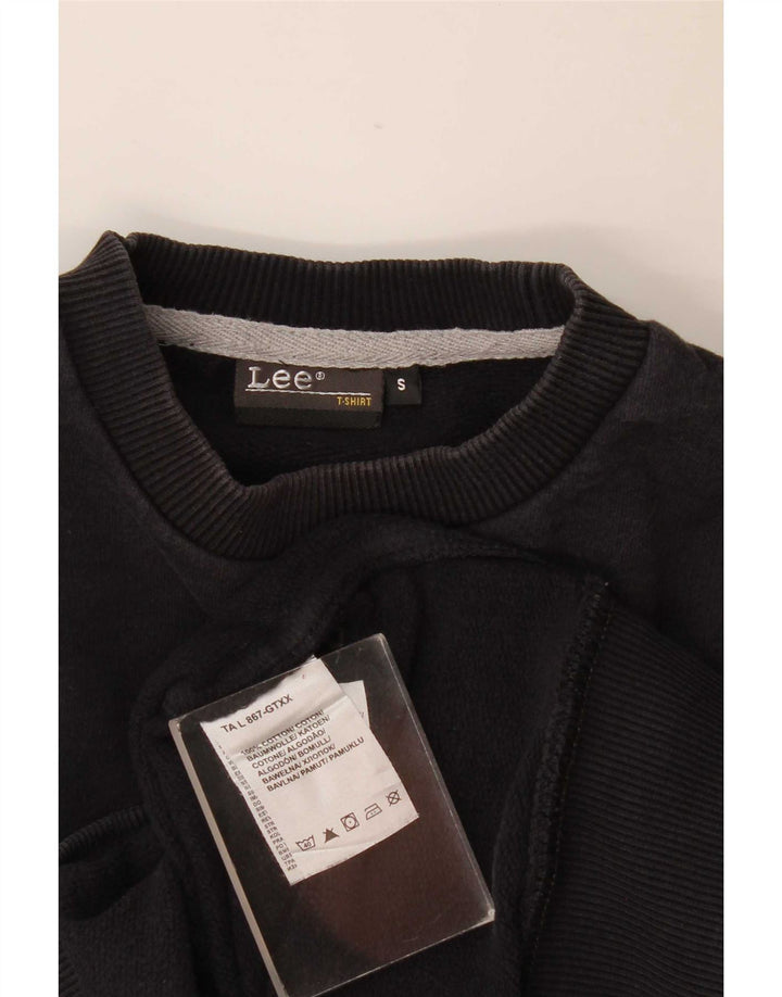 Lee moletom masculino gráfico jumper pequeno algodão preto