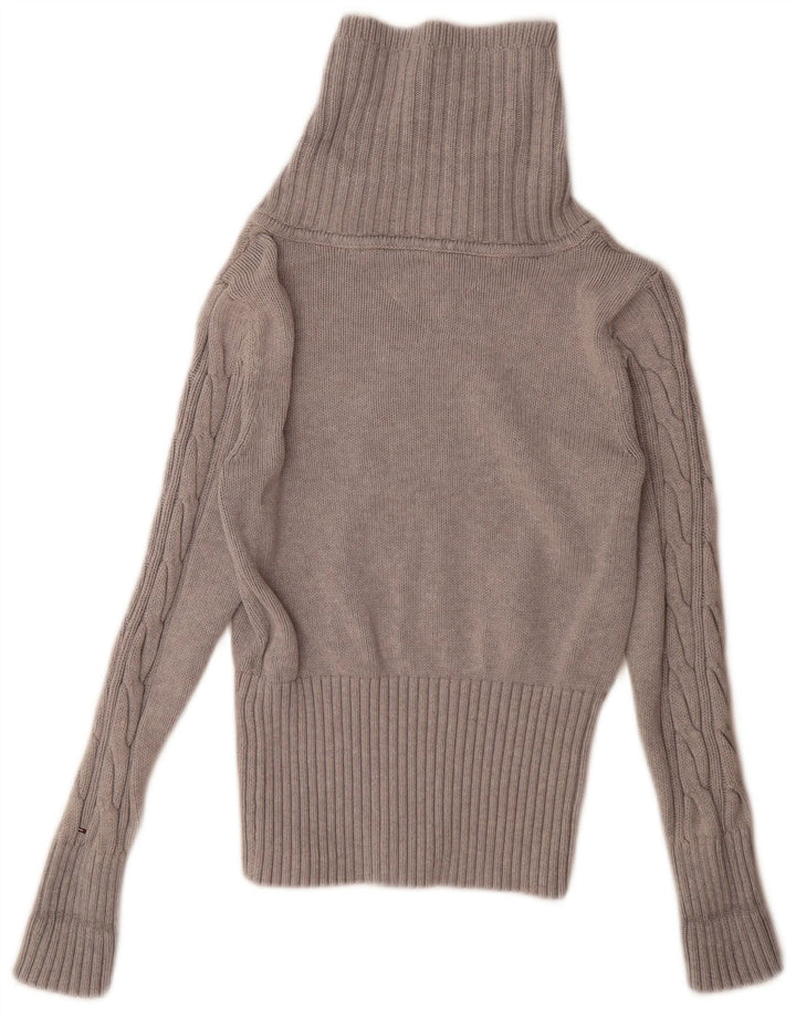 Suéter cardigã feminino com zíper completo Tommy Hilfiger Reino Unido 14 médio cinza