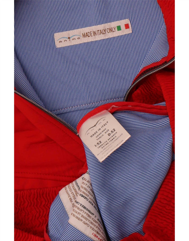 Jaqueta utilitária masculina vintage IT 52 XL poliuretano vermelho