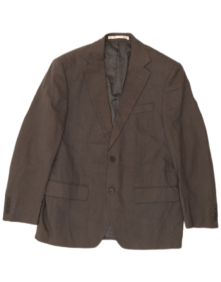 Jaqueta blazer masculina de 2 botões Marks & Spencer Reino Unido 38 linho verde médio