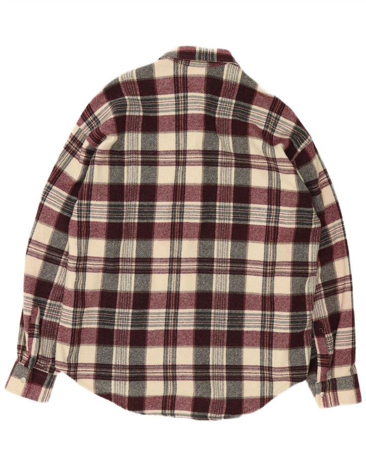 Camisa de flanela masculina vintage 2XL acrílico xadrez multicolorido
