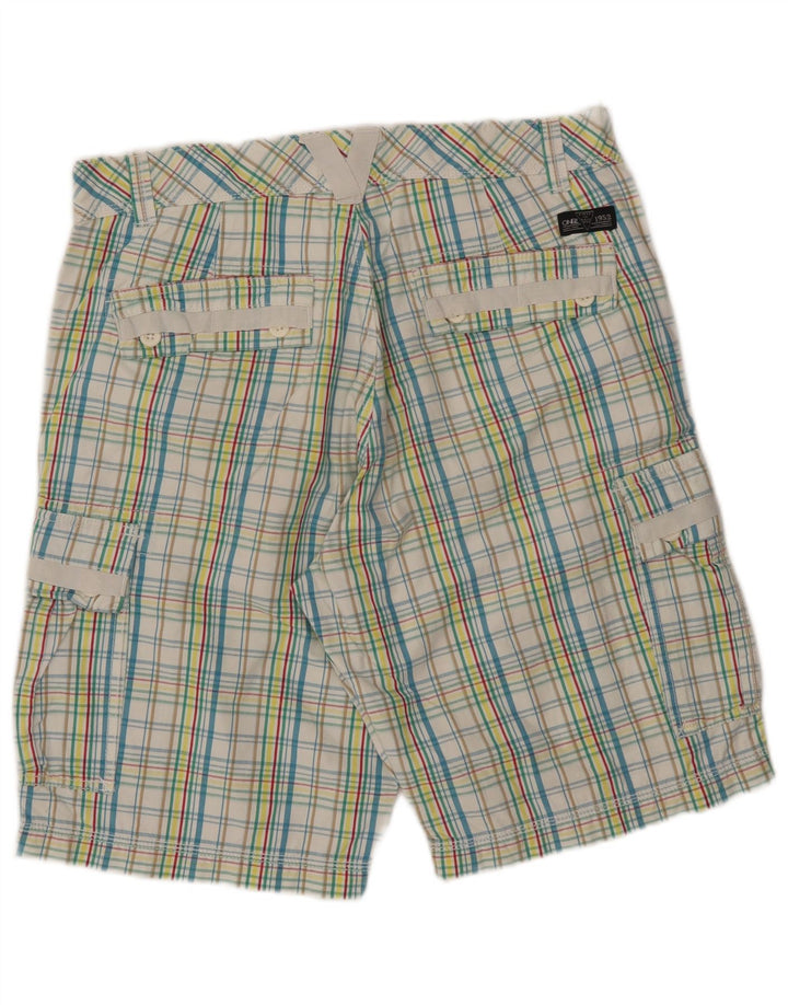 Shorts cargo masculino O'NEILL W33 algodão xadrez azul médio