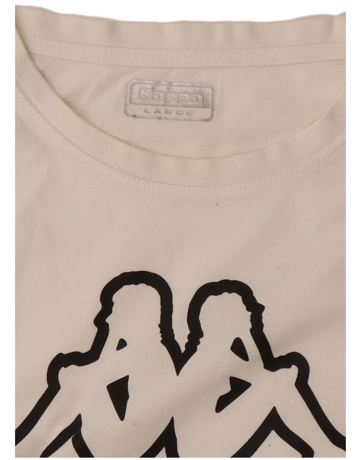 Camiseta gráfica masculina Kappa Top grande branco