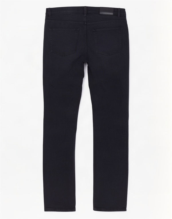 Calça masculina Reiss Drake reta casual W34 L32 algodão azul marinho