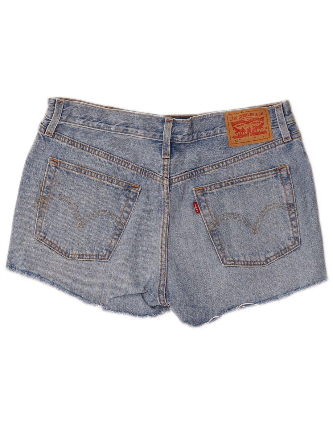 Shorts jeans feminino 501 da LEVI'S W29 algodão azul médio