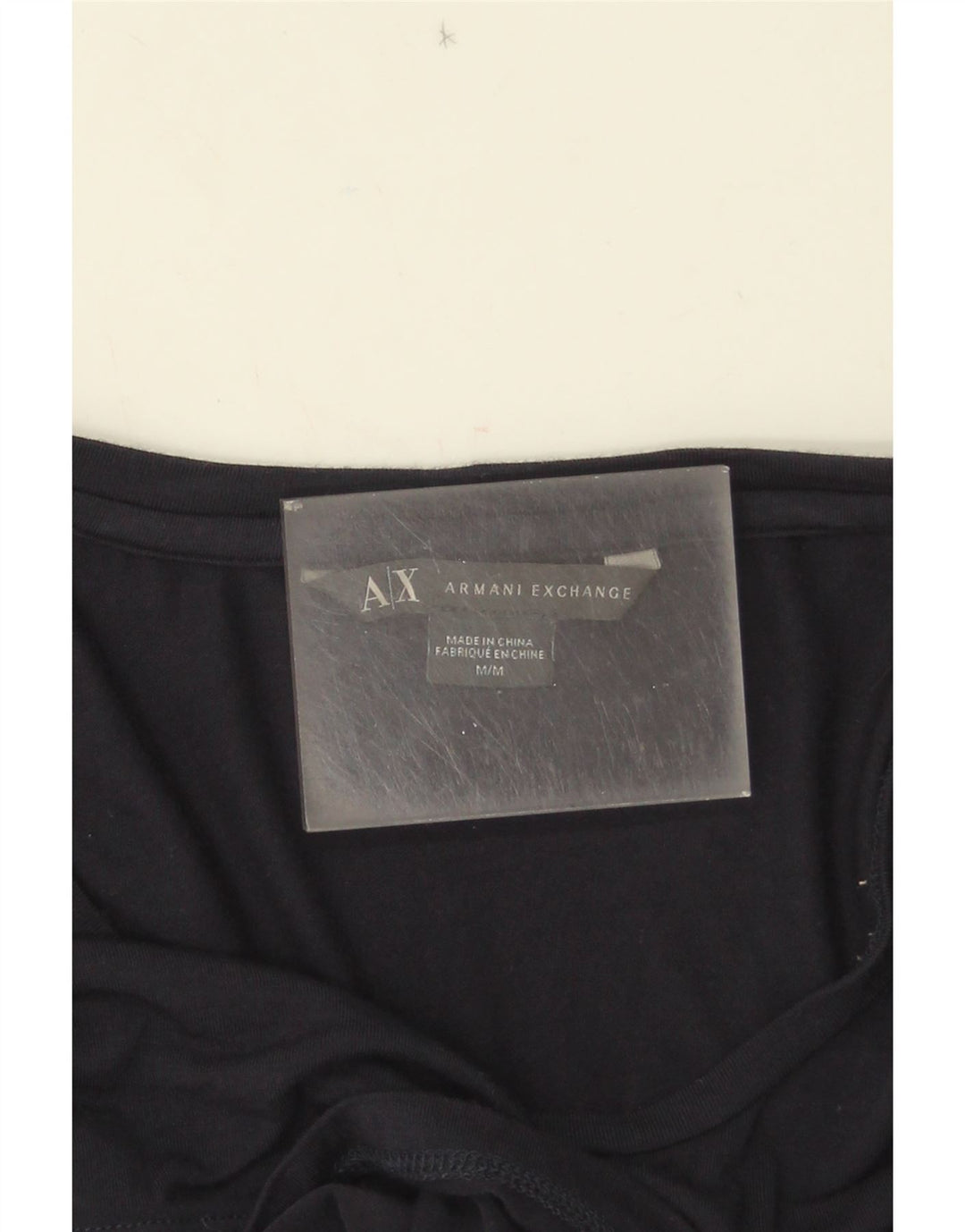 Camiseta feminina Armani Exchange Top UK 14 Médio Azul Marinho Geométrico