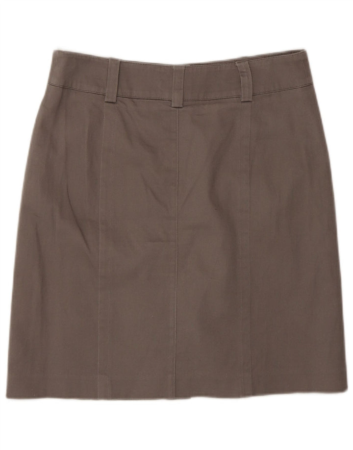 Saia midi regular feminina Oasis EUA 10 grande W30 algodão marrom