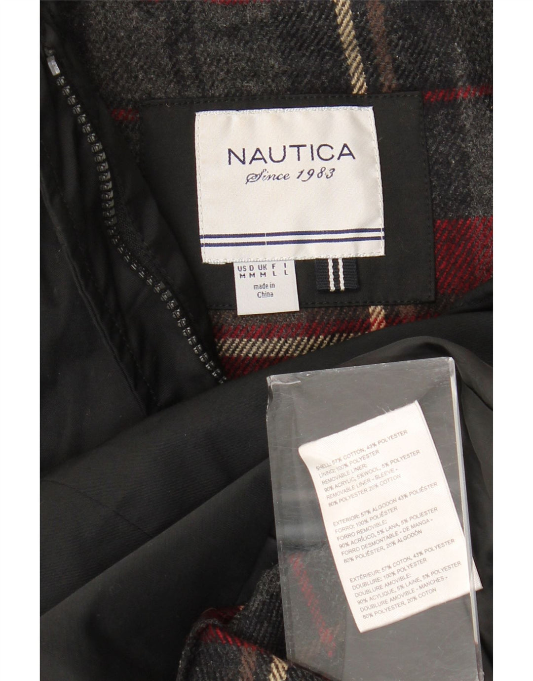 Nautica Womens Duffle Coat UK 14 Médio Algodão Preto