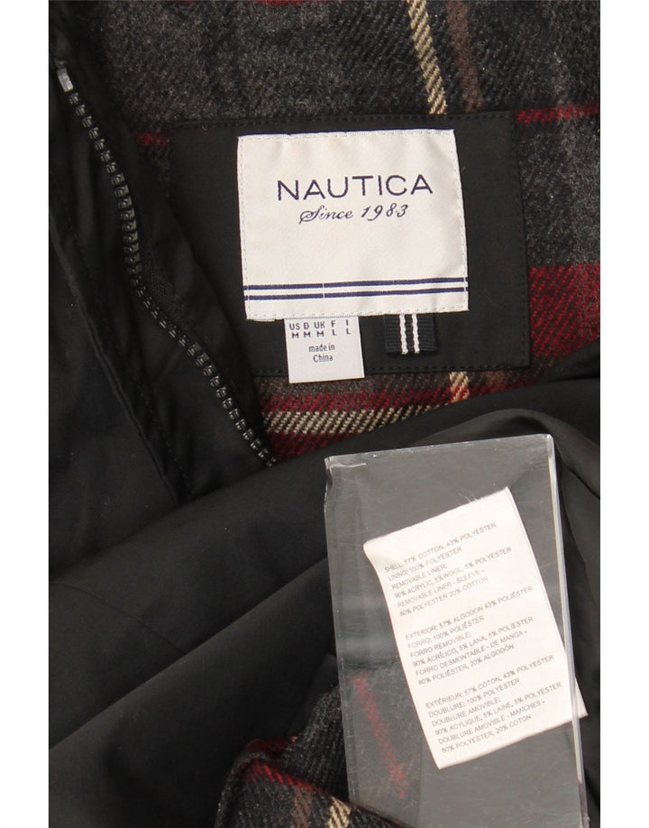 Nautica Womens Duffle Coat UK 14 Médio Algodão Preto
