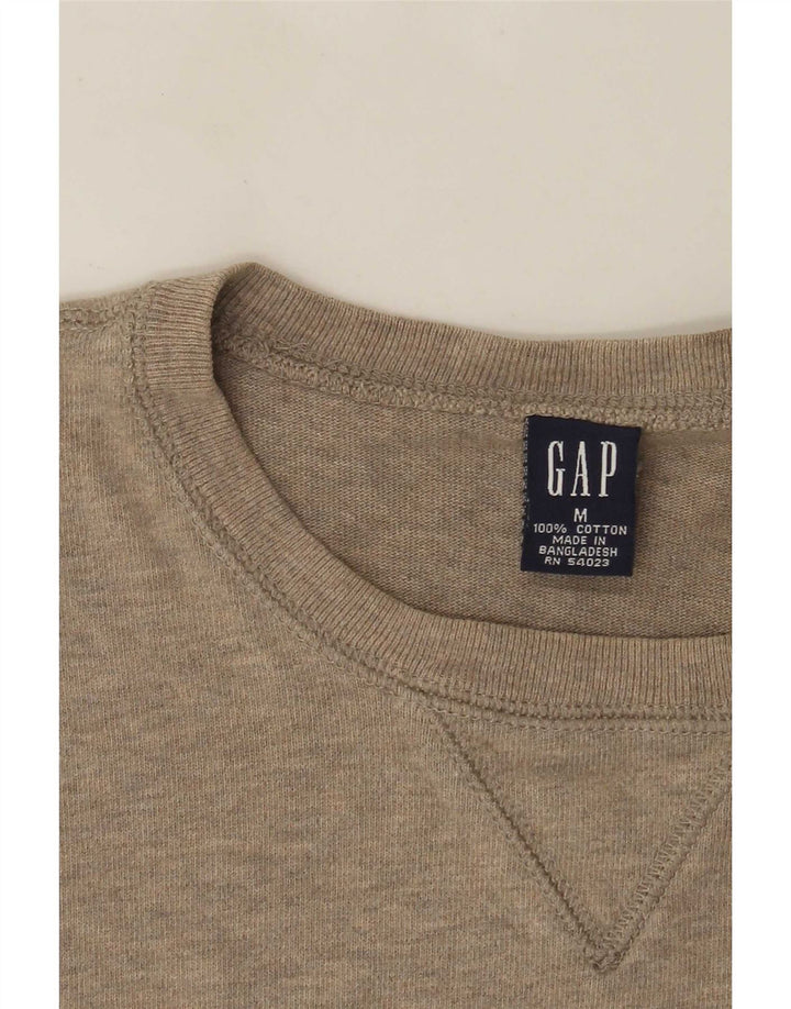 Gap Mens Top Manga Longa Algodão Bege Médio