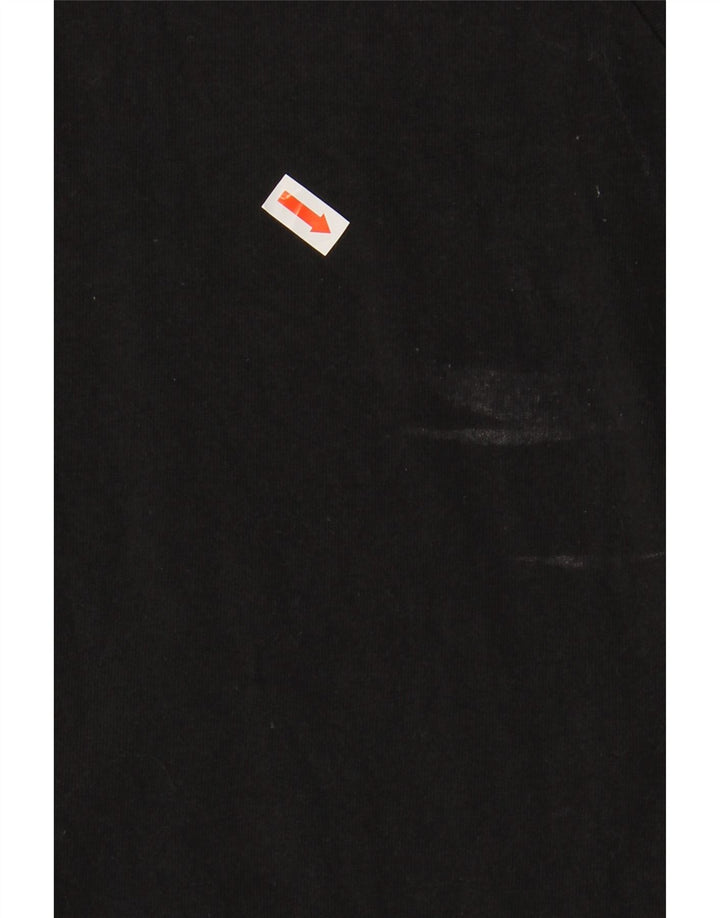 ADIDAS Womens Top Manga Longa Reino Unido 16/18 Grande Algodão Preto