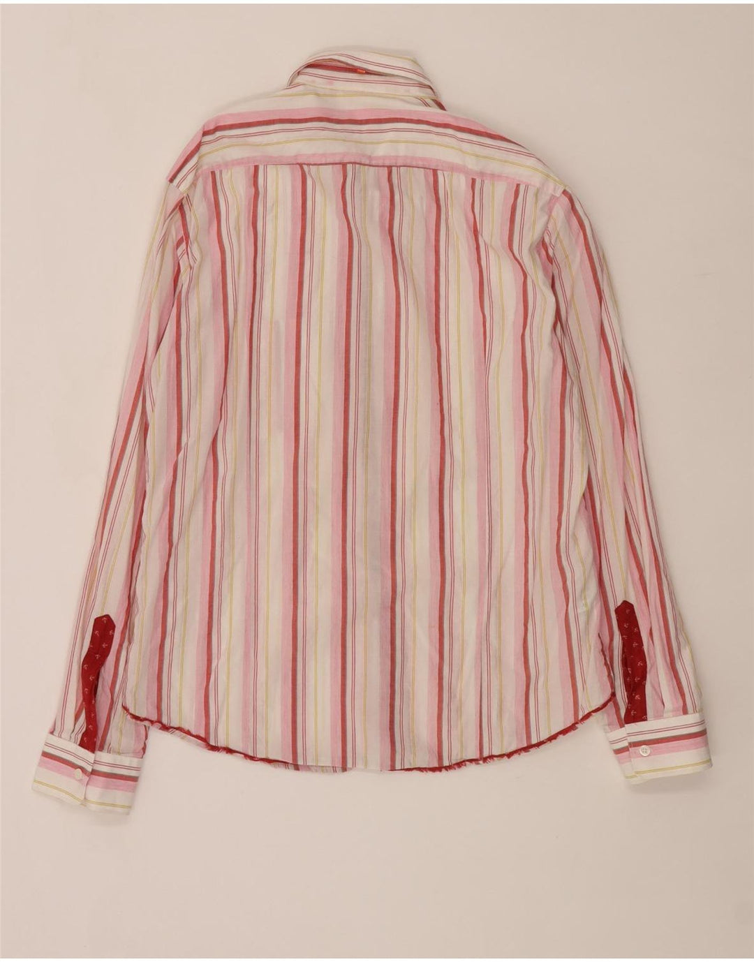 Camisa masculina Hugo Boss grande algodão listrado rosa