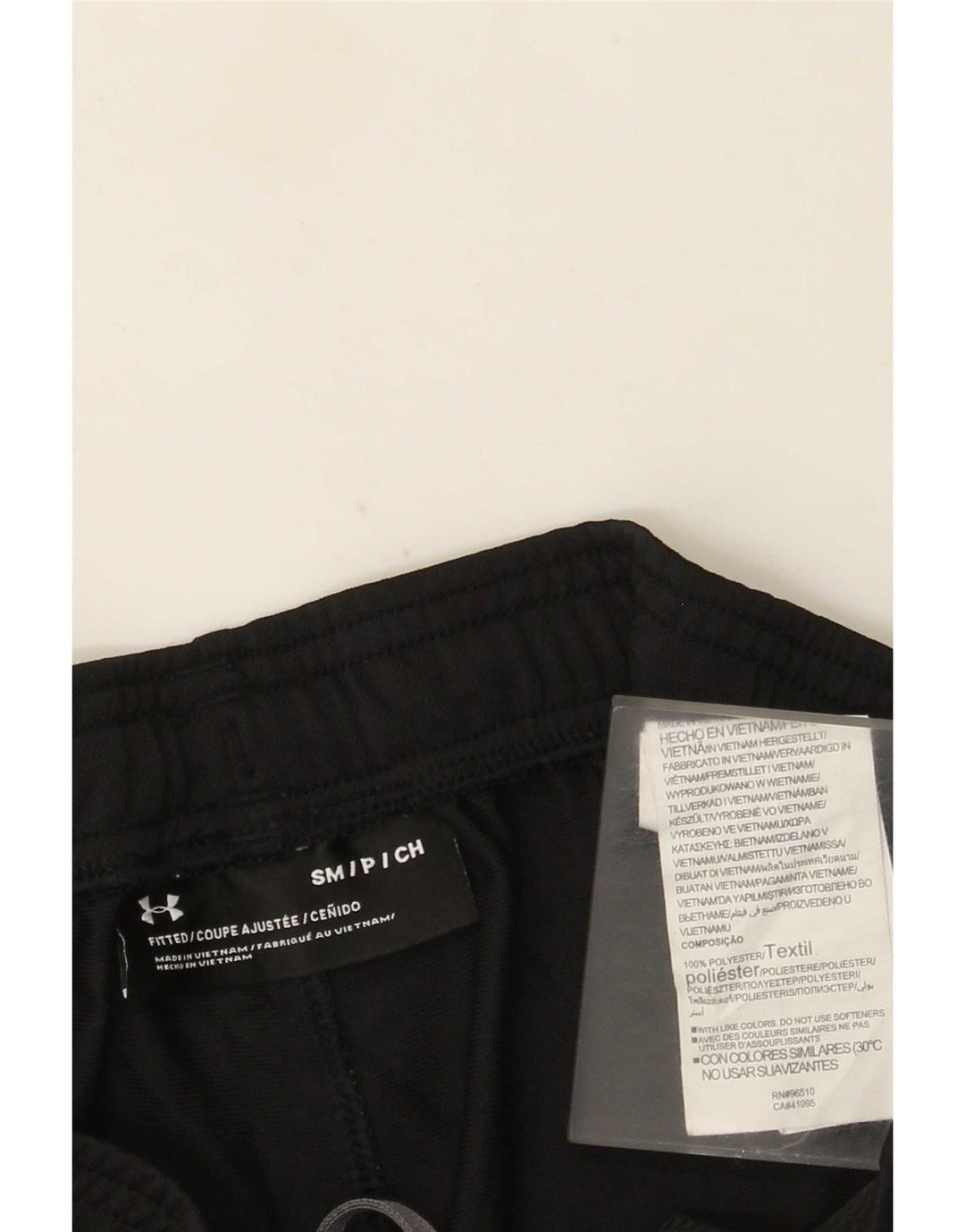 Calça de treino masculina Under Armour pequena poliéster preta