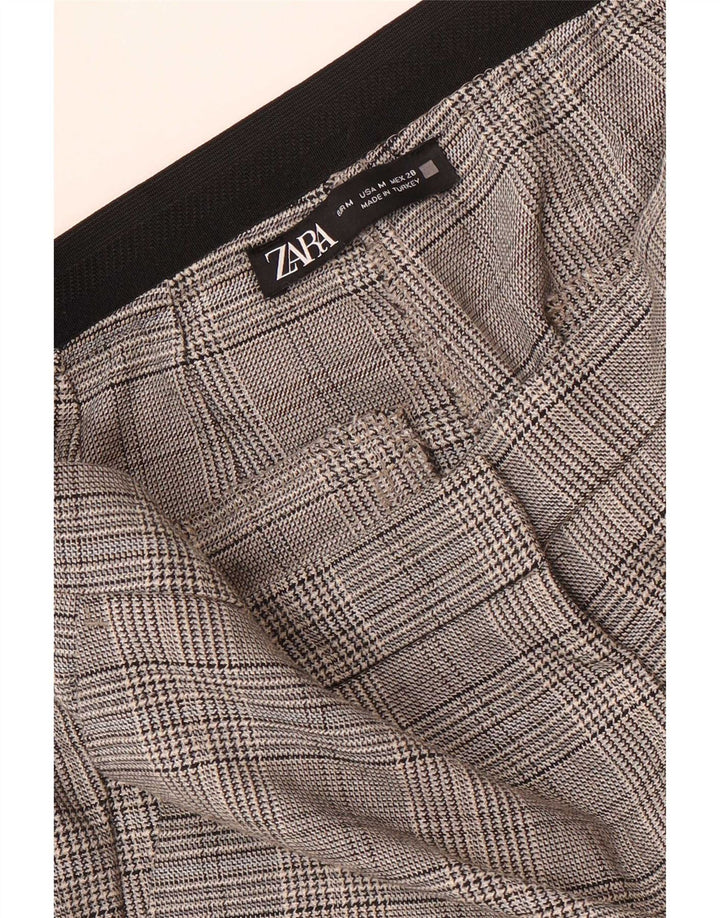Zara Calça Chino Feminina Slim Médio W28 L28 Cinza Houndstooth