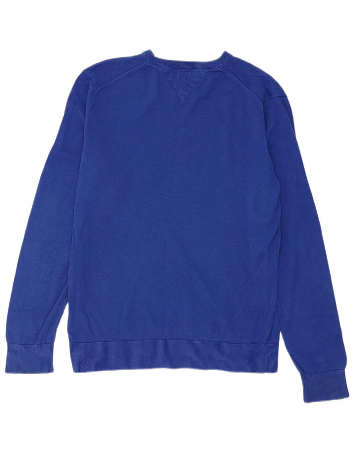 Suéter masculino TOMMY HILFIGER com decote em V XL azul algodão
