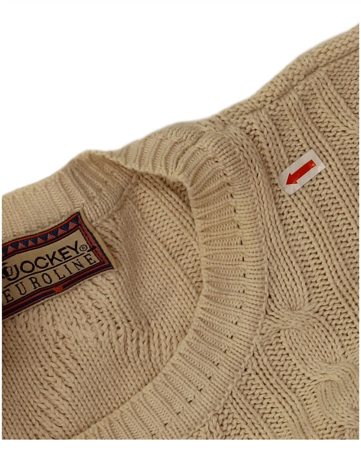Suéter masculino Jockey com gola redonda, grande bege