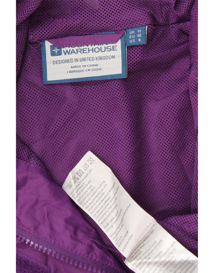 Jaqueta de chuva feminina com capuz Mountain Warehouse UK 12 nylon roxo médio