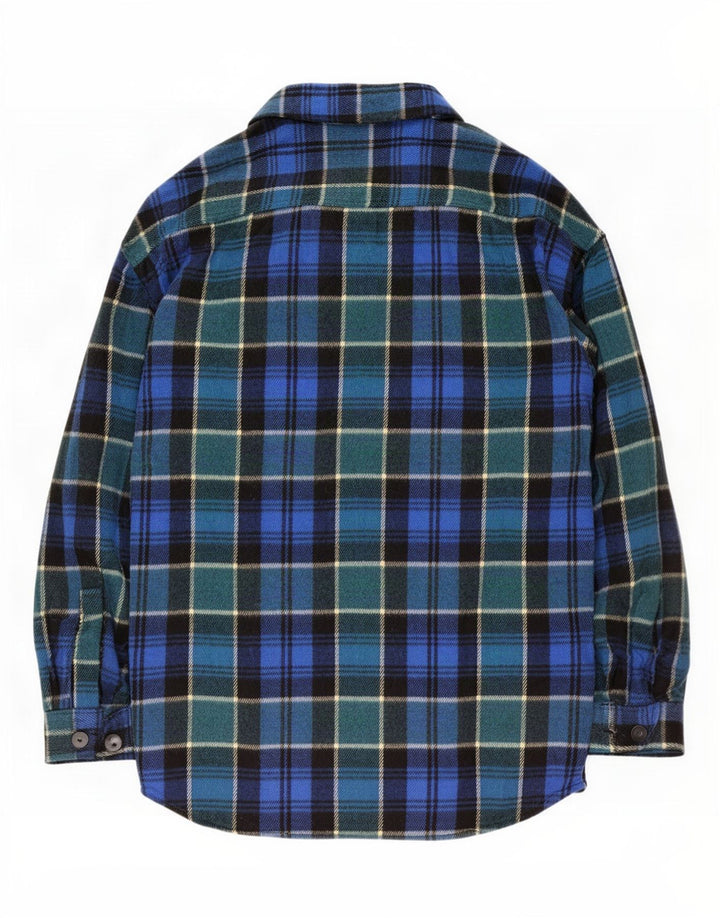 Camisa feminina de flanela grande Zara Reino Unido 10 algodão xadrez azul pequeno