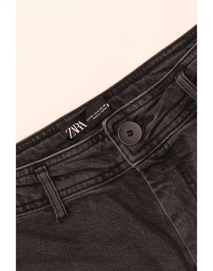 Calça jeans feminina Zara de perna larga EU 40 médio W30 L29 preto