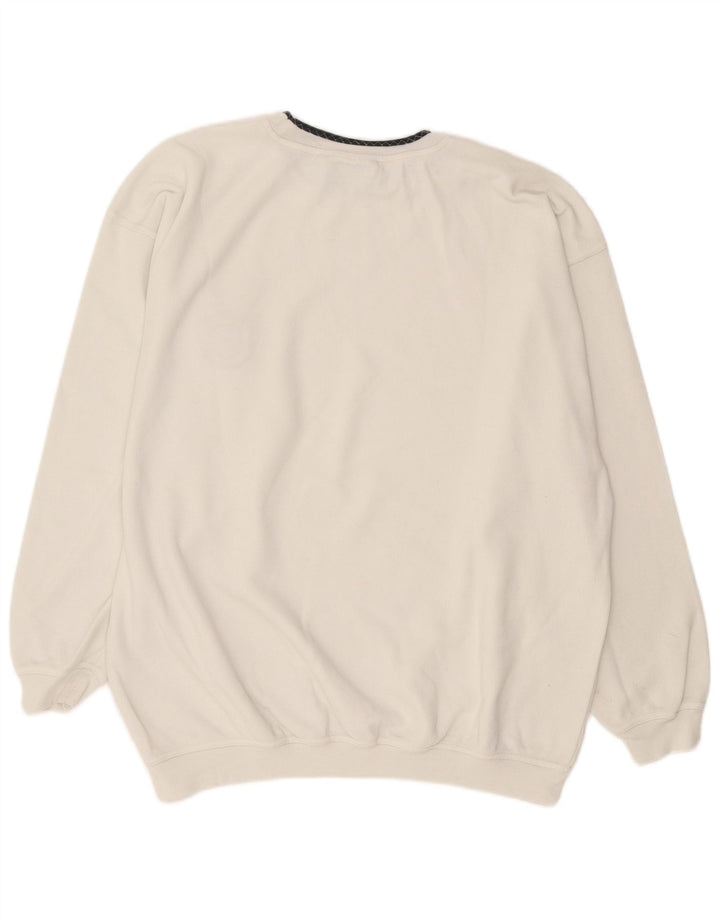 Moletom masculino vintage Jumper 2XL algodão branco