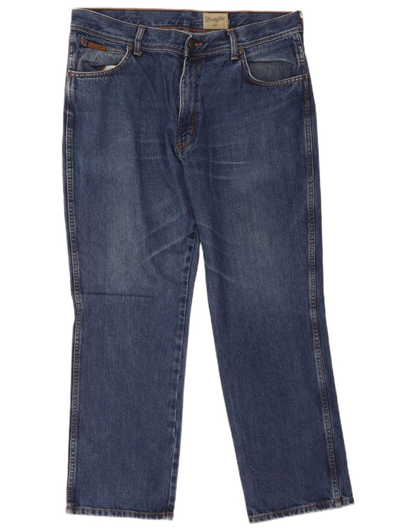 Wrangler Masculino Texas Straight Jeans W38 L30 Azul Algodão