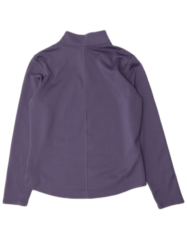 Top gráfico feminino Nike Therma-Fit com decote em zíper e manga comprida UK 14 médio roxo