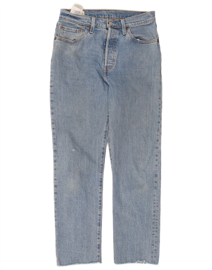 Calça jeans feminina Levi's 501 Straight W28 L28 azul algodão