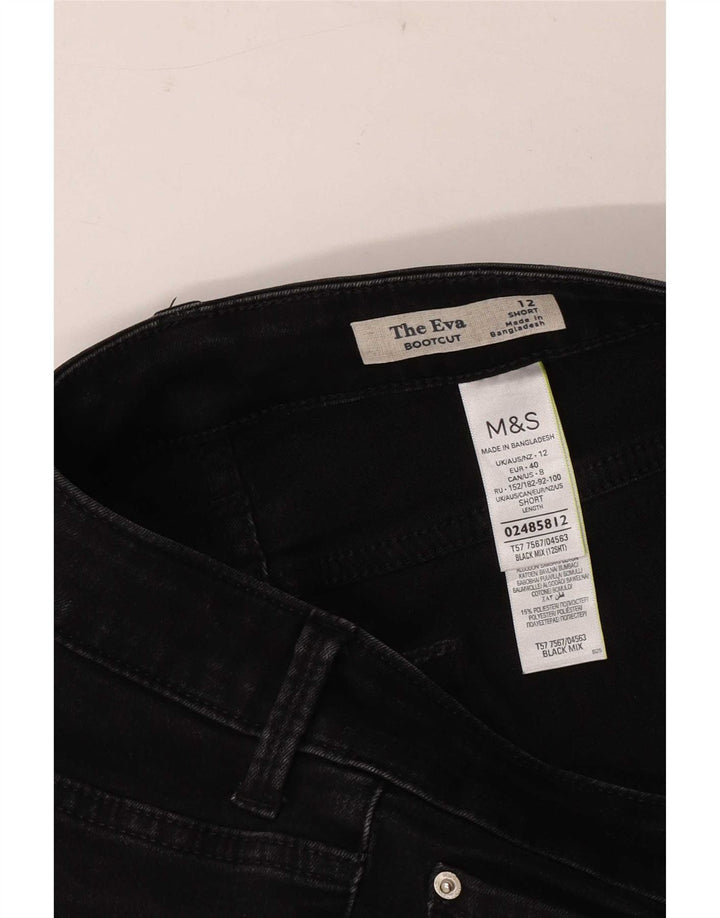 Marks & Spencer Feminino The Eva Bootcut Jeans Reino Unido 12 Médio W30 L28 Preto