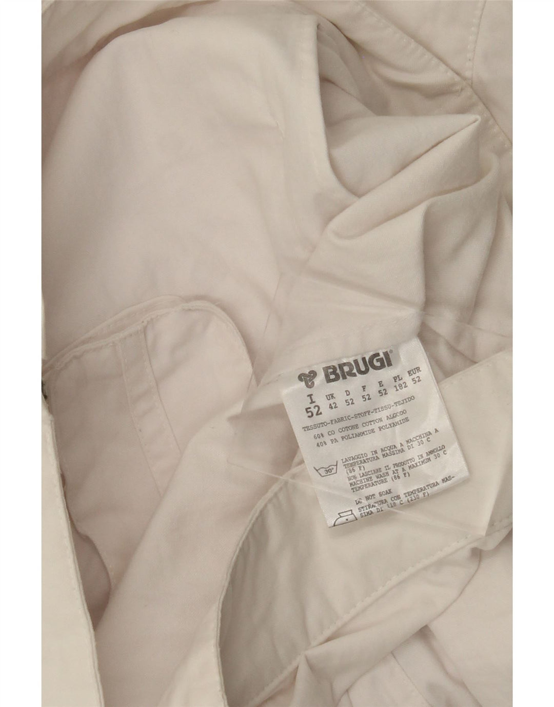Jaqueta bomber masculina BRUGI UK 42 XL algodão branco