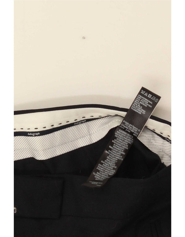 Calça Chino Feminina Marks & Spencer Reino Unido 12 Médio W32 L30 Azul Marinho
