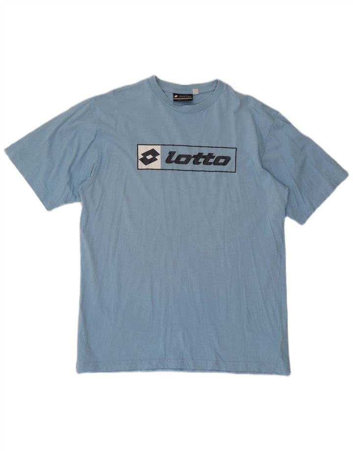 Camiseta masculina gráfica Lotto Top médio algodão azul