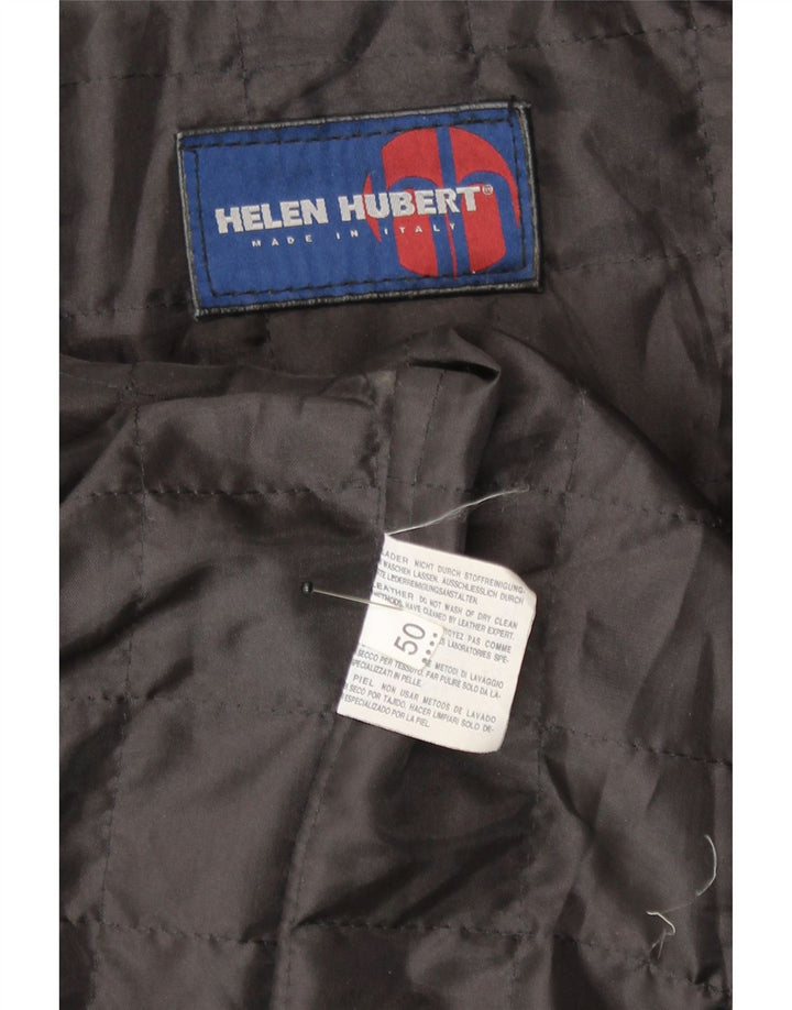 Jaqueta de couro masculina Helen Hubert IT 50 grande couro preto