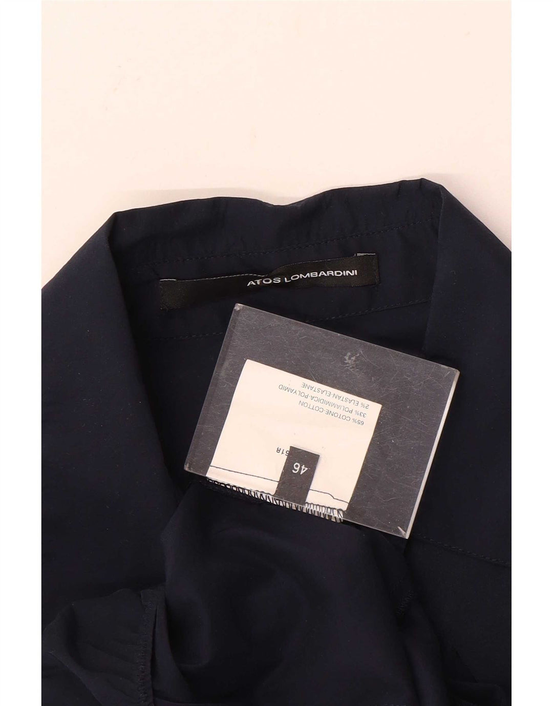 Atos Lombardini camisa feminina com babados na frente body IT 46 grande azul marinho