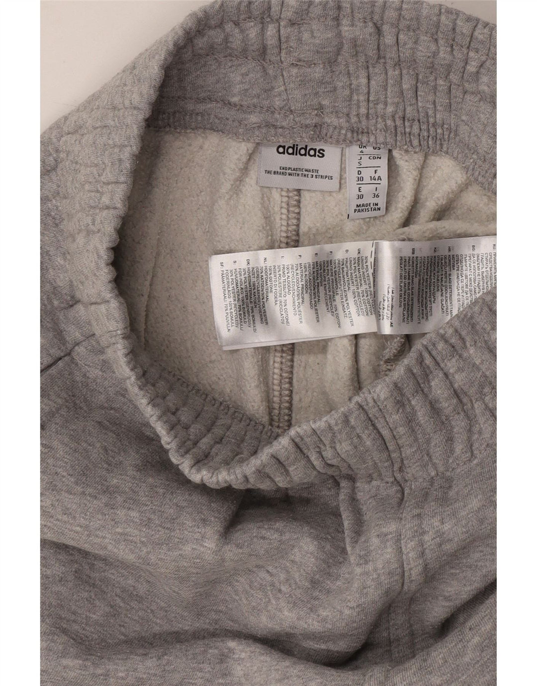 ADIDAS Calças de treino femininas Joggers UK 4 XS Cinza Flecked Cotton