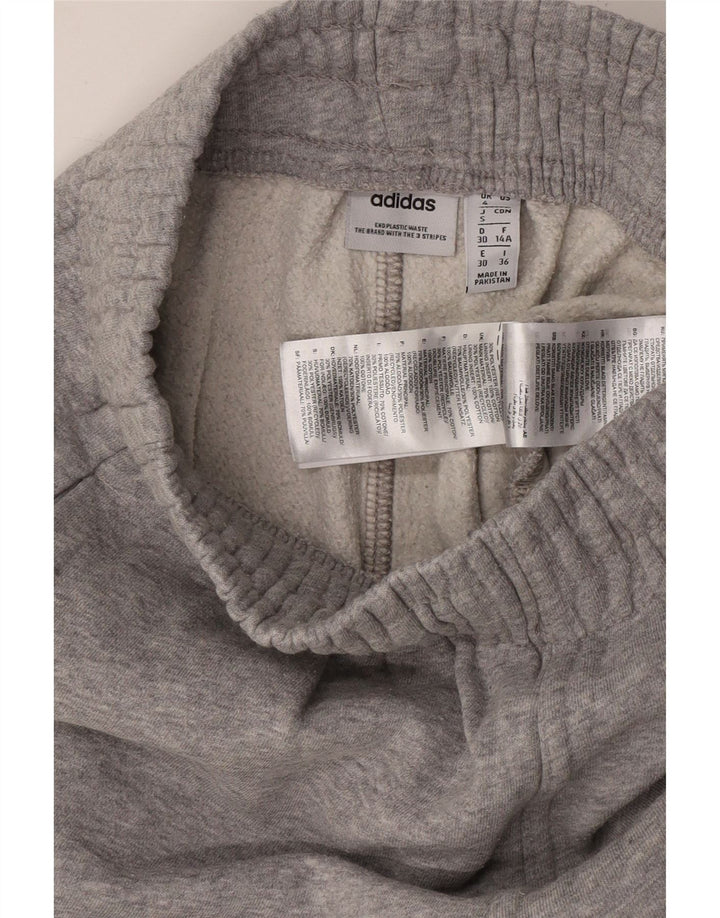 ADIDAS Calças de treino femininas Joggers UK 4 XS Cinza Flecked Cotton