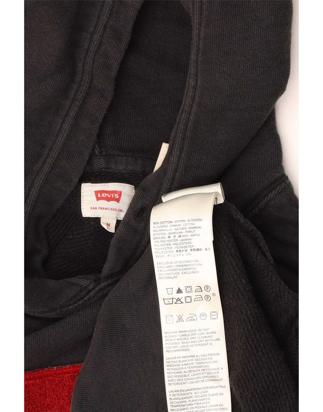 Moletom com capuz gráfico masculino Levi's médio preto algodão