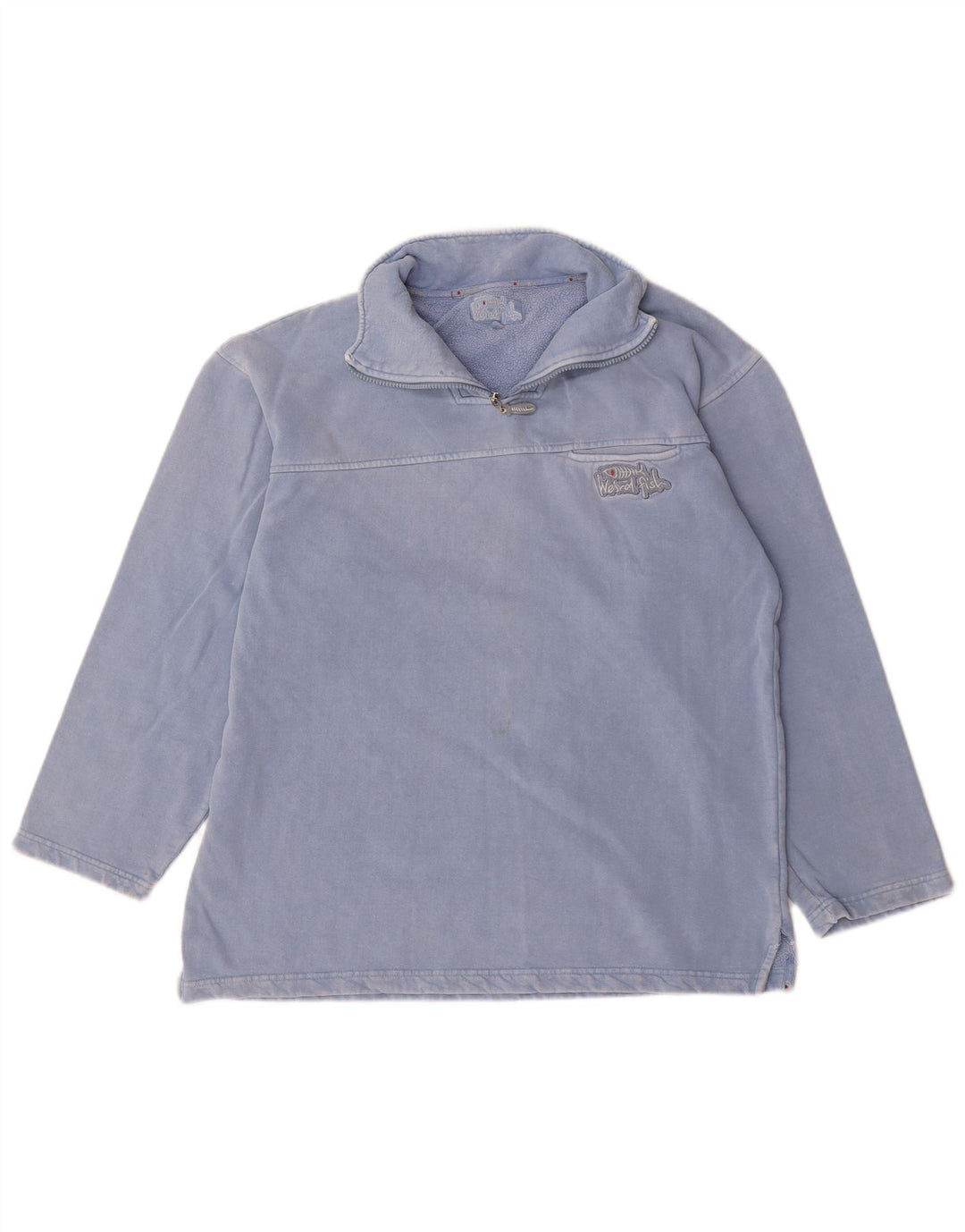 Moletom masculino Weird Fish com zíper e gola em algodão azul médio