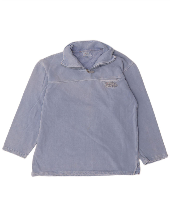 Moletom masculino Weird Fish com zíper e gola em algodão azul médio