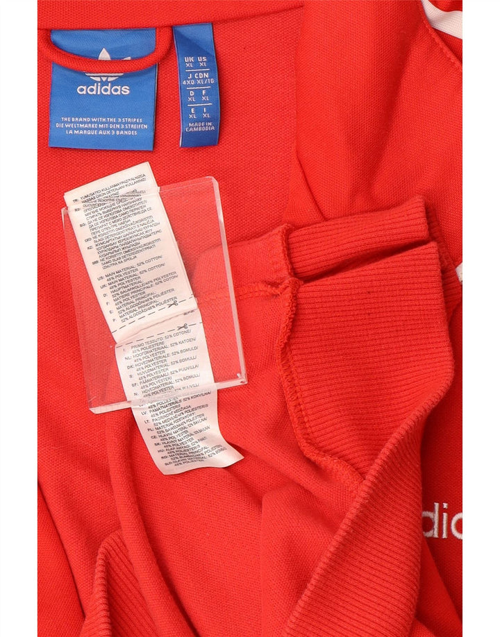 ADIDAS Mens Tracksuit Top Jacket XL Vermelho Algodão