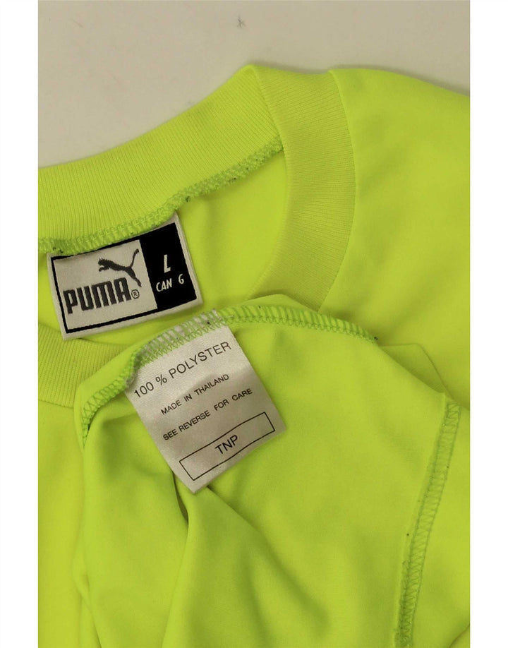 Puma Mens Graphic T-Shirt Top Grande Poliéster Colorblock Amarelo