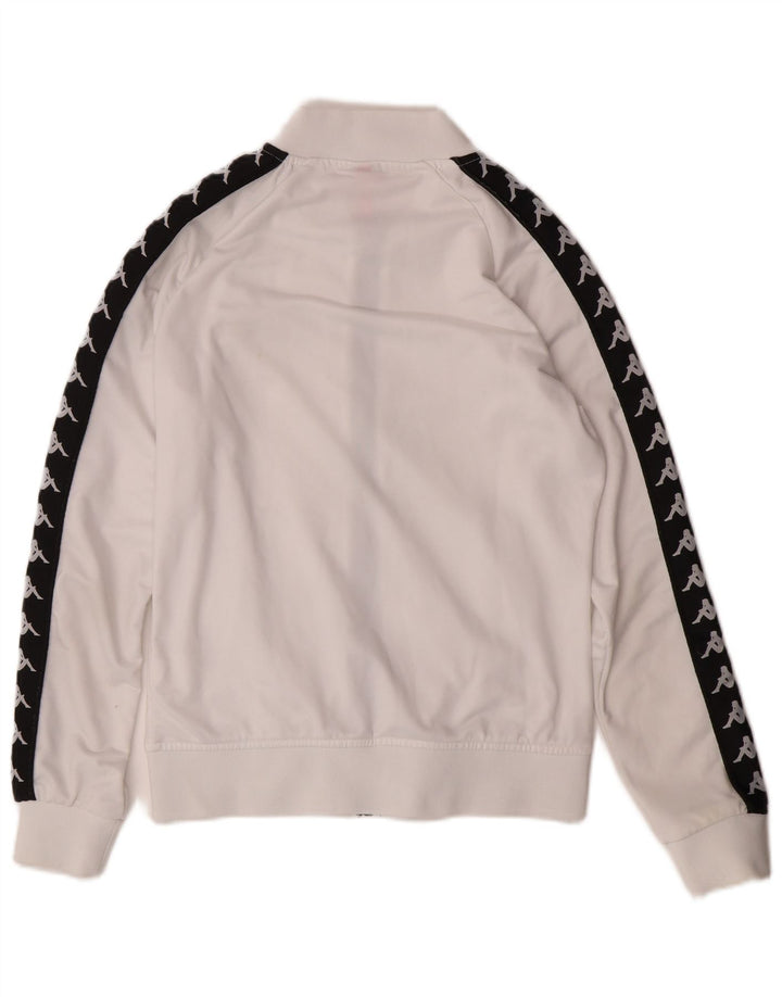 KAPPA Girls Graphic Tracksuit Top Jacket 11-12 Anos Pequeno Branco